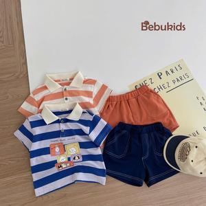 Bộ cộc quần đùi bé trai có cổ