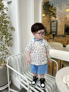 Bộ cộc quần đùi bé trai có cổ