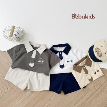 SB2195-sét polo cà vạt in gấu