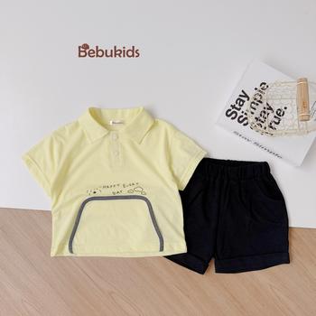 Bộ cộc quần đùi bé trai có cổ