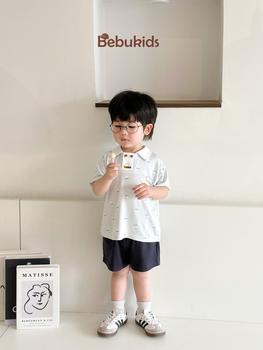 Bộ polo nẹp to họa tiết in thuyền, máy bay