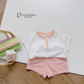 Bộ cộc tay phối cổ nẹp đính nơ nẹp