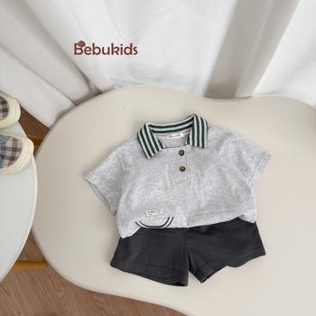 SB2331- bộ polo phối cổ kẻ, viền túi sườn
