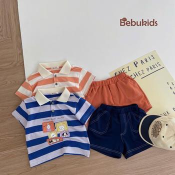 Bộ cộc quần đùi bé trai có cổ