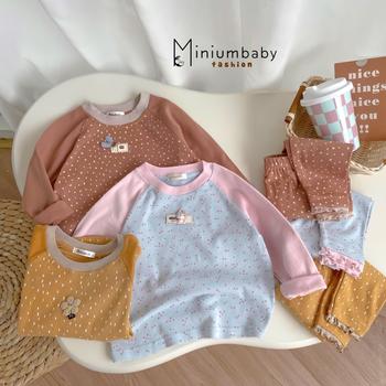 Bộ dài tay bé gái bi tim phối cổ, tay