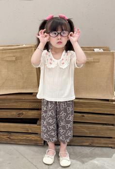 Bộ cổ sen bèo cổ in nơ phối quần dài