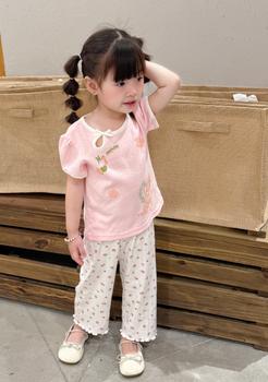 Bộ cộc quần lỡ bé gái không cổ