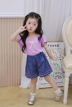 Bộ cộc quần đùi bé gái không cổ