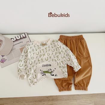 Bộ dài tay bé trai in chữ cái