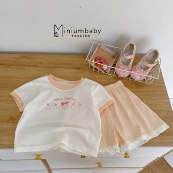 Bộ cộc quần đùi bé gái không cổ