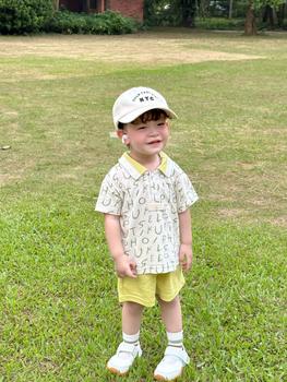 Bộ cộc quần đùi bé trai có cổ