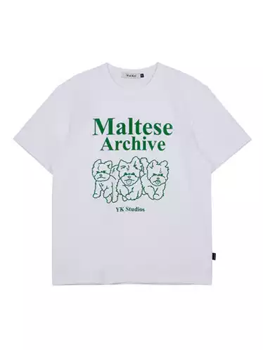 Product image - WAI KEI Maltese Archive Line Graphic Short Sleeve T-shirt White