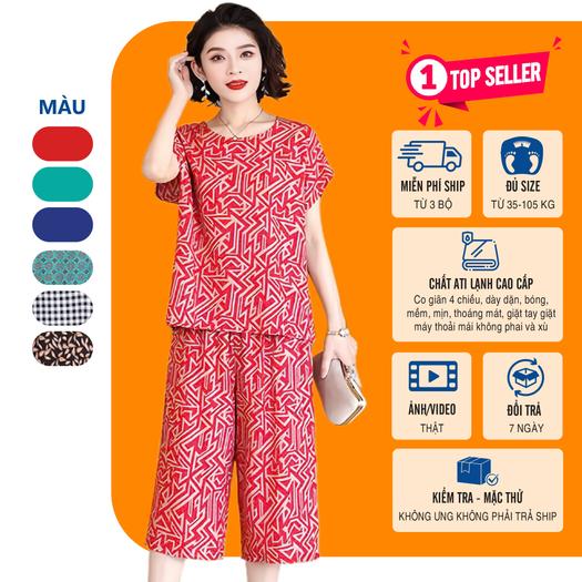 Product image - [ MÃ KE ] Đồ bộ quần lửng họa tiết kẻ