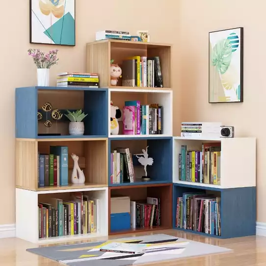 Product image - Tủ sách gỗ, kệ sách hình chữ nhật tổ ong trang trí đa năng