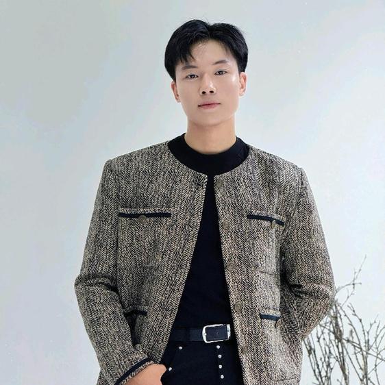 Product image - M1- áo dạ cho nam 2025 chất dạ tweed cao cấp màu kẻ đen xương cá, phong cách châu âu lịch lãm