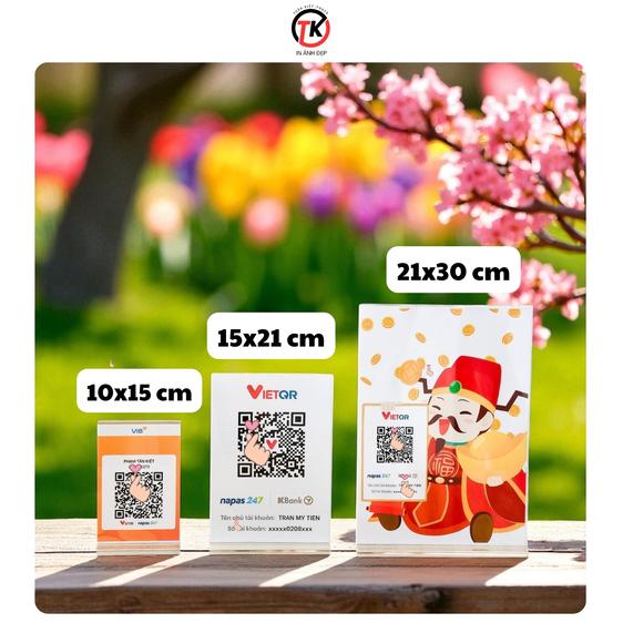 Product image - Bảng mica ,bảng menu để bàn gắng mã QR, làm menu, kích thước A4,A5,A6 đế trong suốt