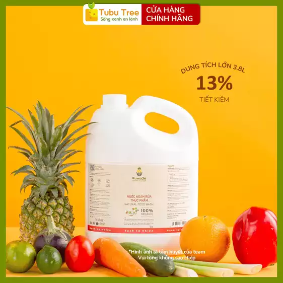 Product image - 🇻🇳 Nước ngâm rửa rau quả Fuwa3e enzyme sinh học từ vỏ dứa 3.8L
