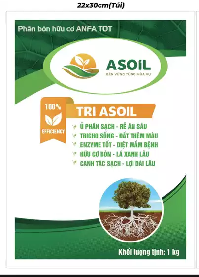 Product image - TRI ASOIL 1kg- 1kg/2-3 khối giá thể, phân hữu cơ hoặc hòa 1kg/80 lít nước phun sương vào đống ủ