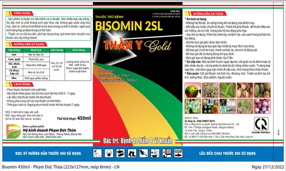 Product image - Thần Y Gold 2SL 450ml CHAI VÀNG -200-