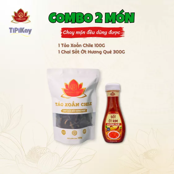 Product image - [Combo 2 món] 1 Tảo Xoắn Chile 100G + 1 Sốt Ớt Rim Hương Quê 300G