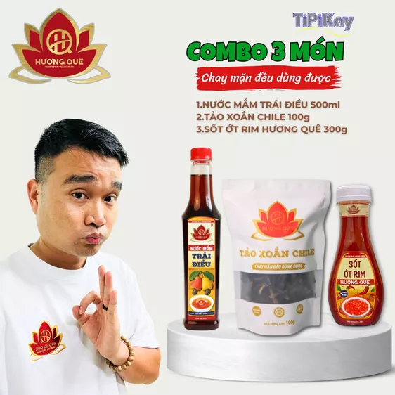 Product image - [Combo 3 món] 1 Tảo Xoắn Chile 100G + 1 Nước Mắm Trái Điều 500ml + 1 Sốt Ớt Rim Hương Quê 300G