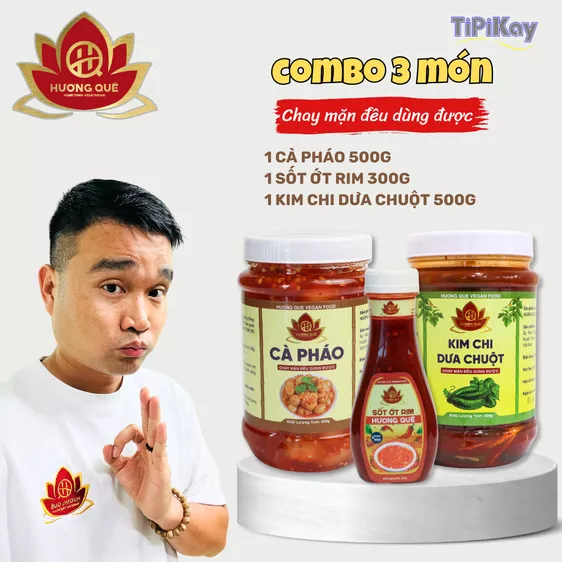 Product image - [Combo 3 món] 1 Mắm Cà Pháo 500g + 1 Kim Chi Dưa Chuột 500g + Sốt Ớt Rim Hương Quê 300g