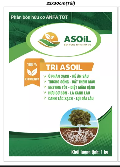 Product image - TRI ASOIL 1kg- 1kg/2-3 khối giá thể, phân hữu cơ hoặc hòa 1kg/80 lít nước phun sương vào đống ủ