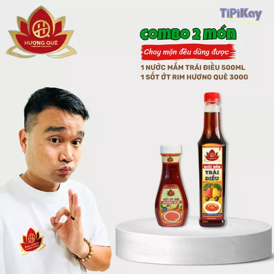 Product image - [Combo 2 món Nhà Bếp] 1 Nước Mắm Trái Điều 500ml + 1 Sốt Ớt Rim Hương Quê 300G