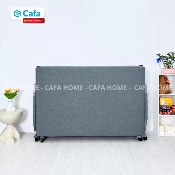 Product image - GIƯỜNG XẾP ĐA NĂNG TAY VỊN 150CM XÁM