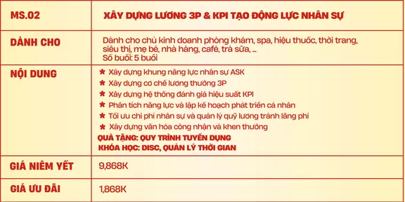 Product image - XÂY DỰNG LƯƠNG 3P & KPI TẠO ĐỘNG LỰC NHÂN SỰ