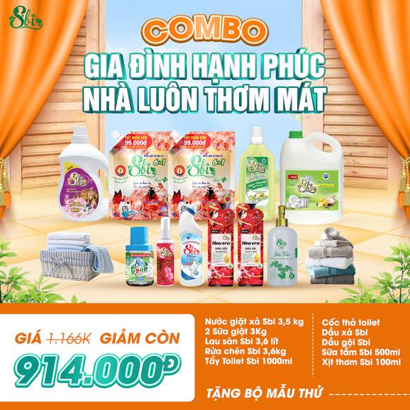 Product image - COMBO GIA ĐÌNH HẠNH PHÚC, NHÀ LUÔN THƠM MÁT 914K.