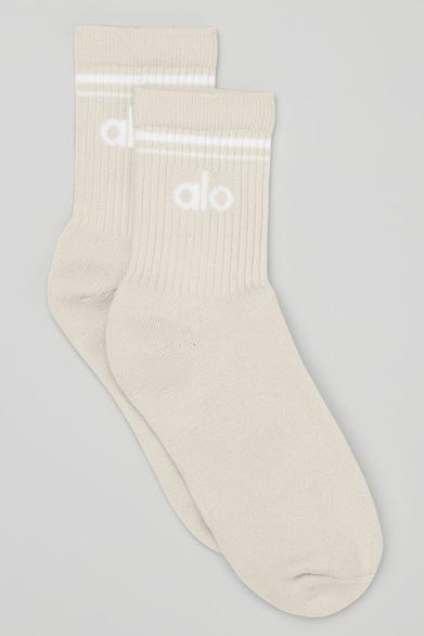 Product image - Unisex Half-Crew Throwback Sock Bone/White