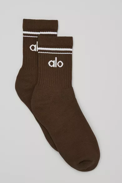 Product image - Unisex Half-Crew Throwback Sock Espresso/White