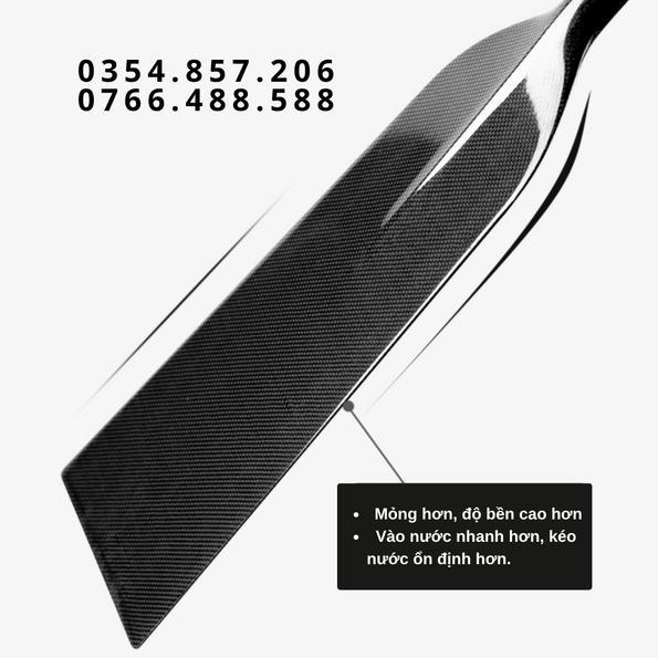 Product image - Mái Chèo Carbon Thuyền Rồng Cao Cấp (Trơn - Cố định ) 120cm, 123cm, 125cm
