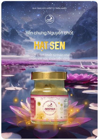 Product image - Yến hũ tiệt trùng hạt sen thượng hạng NestGia