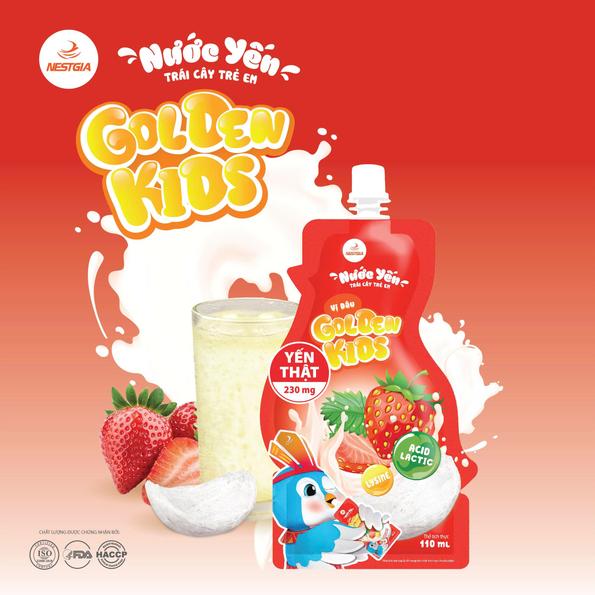 Product image - Nước yến trái cây trẻ em Golden Kids VỊ DÂU