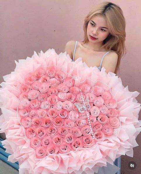 Product image - Hoa nhũ trái tim 99b hồng