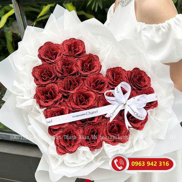 Product image - Hoa nhũ galaxy trái tim