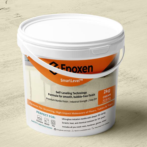 Product image - 2KG Epoxen Marble Cream Paint | SmartLevel Formula | High Gloss