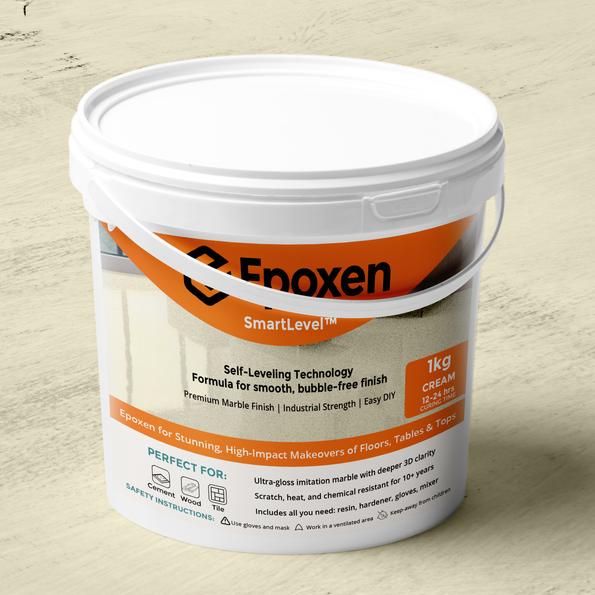 Product image - 1KG Epoxen Marble Cream Paint | SmartLevel Formula | High Gloss