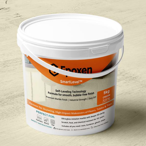 Product image - 5KG Epoxen Marble Cream Paint | SmartLevel Formula | High Gloss