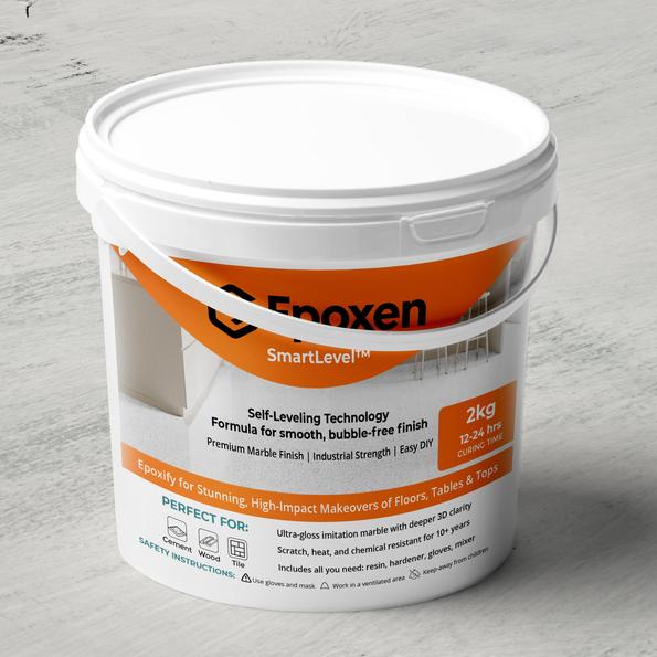 Product image - 2KG Epoxen Marble Gray Paint | SmartLevel Formula | High Gloss