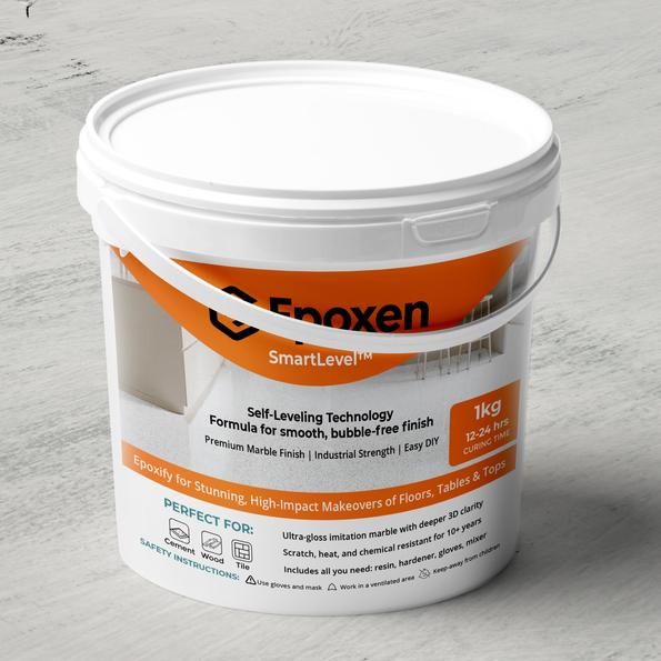 Product image - 1KG Epoxen Marble Gray Paint | SmartLevel Formula | High Gloss