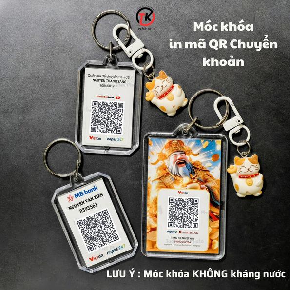 Product image - Móc khóa in mã QR Ngân hàng 2 mặt khác nhau, in ảnh theo yêu cầu