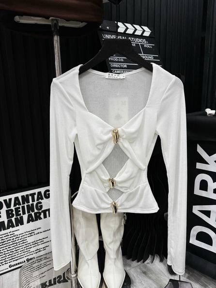 Product image - áo khoét bụng có 2 khuy to