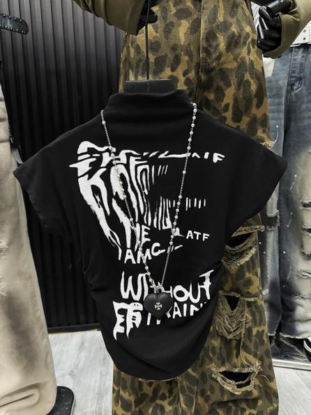 Product image - Áo Cộc Tay In Chữ Kèm Ống Tay