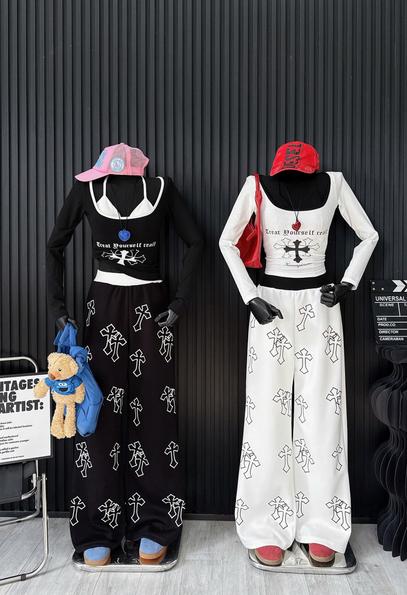 Product image - set áo yếm phối crt thập + quần xuông