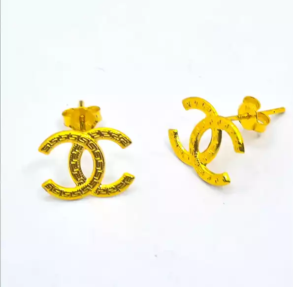 Product image - 18k Saudi Gold Chanel Logo Earrings