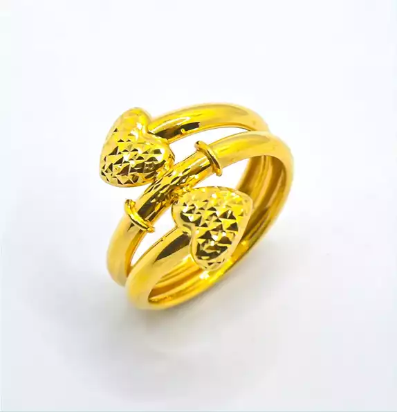 Product image - 18k Saudi Gold Double Heart Ring