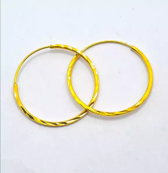 Product image - 18k Saudi Gold Hoop Earrings